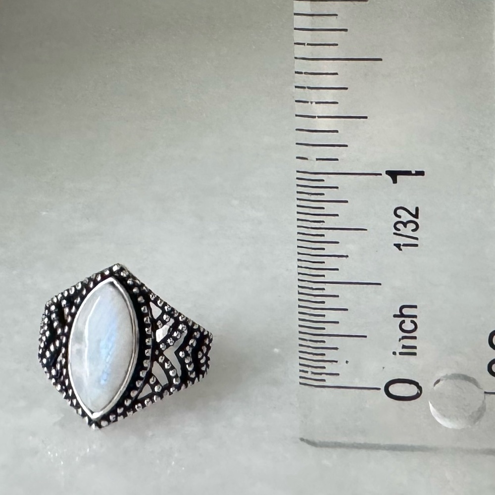 NWOT Sundance Rainbow Reign Ring, Rainbow Moonstone, Sterling Silver - Picture 6 of 7